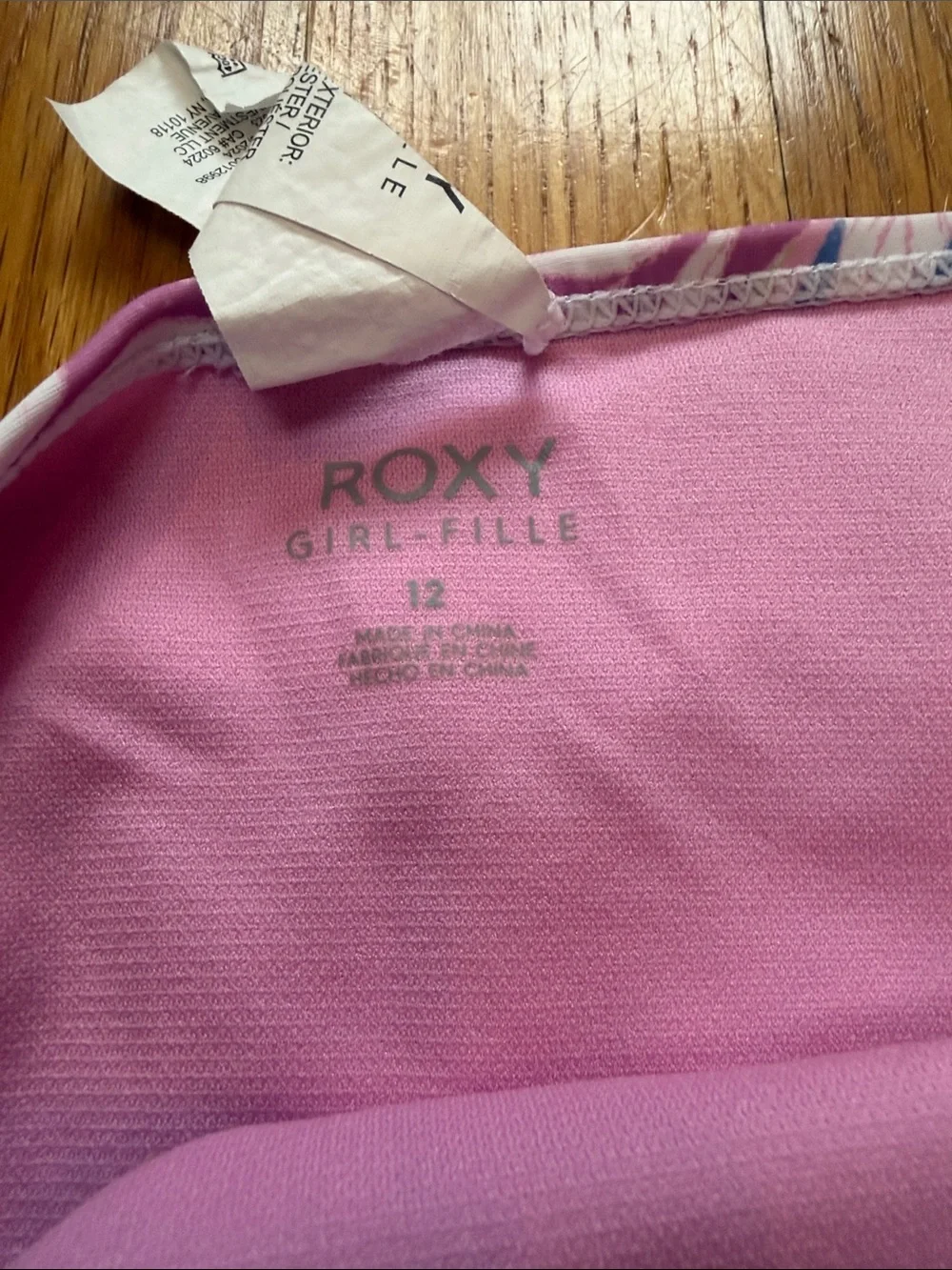 Roxy Girls Floral Pink Short-Sleeve Bikini Set